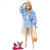 Image de Poupée Barbie Extra avec jupe et veste bleu clair (blonde)