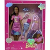 Image de Mattel HMM67 My First Barbie Deluxe Poupée, 34 cm avec des cheveux noirs, un corps souple et mobile, des tenues sur le thème de la fête et de la sieste