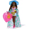 Image de Barbie Poupée Extra Voyage avec de Tenue de Plage, Inclus Chapeau, Tunique Tropicale, Sac Oversize Et Autres Accessoires, Jouet pour Enfant de 3 Ans et Plus, HPB14 en occasion ou reconditionné