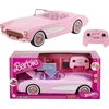 Image de Hot Wheels RC Barbie Corvette, voiture-jouet télécommandée à piles issue du film Barbie, peut accueillir 2 poupées Barbie, le coffre s'ouvre pour ranger les accessoires
