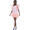 Image de Mattel Barbie Fashionistas Poupée (cheveux noirs) Robe à manches bouffantes