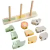 Image de Jouet éducatif Fisher-Price en bois empilable et trieur 10 pièces animaliers (1-3 ans) crocodile lion koala Multicolore - Neuf