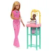Image de Barbie Coffret Barbie Pédiatre avec poupée blonde en tenue de travail rose, 1 poupée bébé, mobilier pour bébé et accessoires, JCR72 en occasion ou reconditionné
