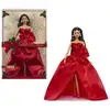 Image de Poupée mannequin Barbie Signature Joyeux Noël 2026 JJX67 robe bustier rouge accessoires & socle emballage fenêtré multicolore - Neuf