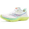 Image de SAUCONY KINVARA 16 pour femmes, couleur blanche et jaune néon, taille 41