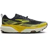 Image de Chaussure de running tout-terrain pour hommes Brooks Cascadia 20, modèle Navy/Cyber Yellow/Grey, taille 45