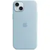 Image de Coque en silicone avec MagSafe pour Apple iPhone 15 Plus Bleu clair - Neuf