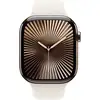 Image de Montre, Apple Watch S10 Cellular 46 mm Boîtier en titane doré avec bracelet sport Starlight - M/L