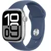 Image de Apple Watch Series 10 (2024) GPS, Boitier Argent de 42mm avec bracelet Caoutchouc S/M, Bleu - Neuf