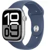 Image de Apple Watch Series 10 (2024) GPS, Boitier Argent de 42mm avec bracelet Caoutchouc M/L, Bleu - Neuf