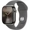 Image de Apple Watch Series 10 (2024) GPS + Cellular, Boitier Titane Naturel de 42mm avec bracelet Caoutchouc M/L, Gris - Neuf