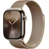 Image de Apple Watch Series 10 (2024) GPS + Cellular, Boitier Titane Or de 42mm avec bracelet Milanais M/L, Titane Or - Neuf
