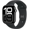 Image de Apple Watch Series 10 GPS + Cellular 46mm en aluminium noir brillant avec bracelet sport noir S/M.