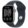 Image de Apple Watch Serie 12 (GPS) Boitier de 42 mm en Aluminium Gris sidéral avec bracelet sport Bleu marine - M/L - Neuf