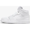 Image de Nike Air Jordan 1 Mid "Triple White", Blanc, Taille : 49,5