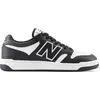 Image de Baskets New Balance pour homme, noir et blanc, en cuir véritable, chaussures de sport pour tous les jours, modèle BB480L et BB480LBA