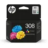 Image de Cartouche d'encre tricolore HP 308 7FP20UE originale pour Envy 6110 6120 6130 6520 6530 Cyan Magenta Jaune - Neuf