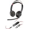 Image de HP Poly Micro-casque Poly Blackwire 5220 stéréo USB-C + connexion 3,5 mm + adaptateur USB-C/A