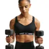 Image de Nike Indy High-support Adjustable Sports Bra Femme - Debardeurs & Brassieres, Noir - Taille 36 - Jersey de coton