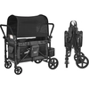 Image de Poussette 4 places VEVOR, poussette de voyage push-pull, trolley de camping 4 places, gris foncé et noir (capacité de charge 150 kg)