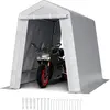 Image de Abri de jardin VEVOR, 183x243,8x213 m, tente de garage en PE, abri à outils, garage à vélos, abri de jardin, carport, abri à vélos, garage de rangement pour moto, tondeuse, vélo, gris