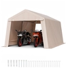 Image de Vevor Abri De Jardin, 305x458 Cm, Tente De Rangement, Avec Double Porte A Fermeture Eclair Enroulable, Abri De Stockage Portable Robuste, Garage Exterieur Pour Motos, Velos, Outils De Jardin, Beige