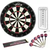 Image de Cible de fléchettes VEVOR, avec 6 fléchettes & compteur de points, planche à fléchettes auto-cicatrisante en fibres de sisal avec bullseye sans agrafes & anneau numérique rotatif, pour les fêtes & la salle de jeux à la maison