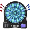 Image de Cible de fléchettes électronique VEVOR, tableau de fléchettes électronique avec éclairage LED, 48 jeux & 500 variations, incl. 6 fléchettes avec flights & 50 pointes de fléchettes de rechange, LCD avec score de cricket, pour 8 joueurs