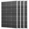 Image de Vevor Panneau Solaire Monocristallin 100 W Panneau Photovoltaïque 4 Pcs Haut Rendement 23 % Pour Hors Reseau Toit Plat Voiture Bateau Camping-car, Avec Sortie Mc4 Stable, Cadre Aluminium, Etanche Ip65