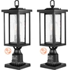 Image de VEVOR Lot de 2 lampes d'extérieur crépusculaires à aurores, 450 mm, lampes étanches pour réverbères avec abat-jour en verre de 3,5 pouces sur le montage de la colonne, lampe d'extérieur sur poteau protégée contre la foudre