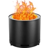 Image de VEVOR Foyer sans fumée, feu de camp, H : 15,4 pouces x diamètre : 19,3 pouces, foyers à bois avec poêle à cendres amovible, foyer portable pour l'extérieur en acier inoxydable SUS430