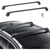 Image de Barres de toit transversales universelles VEVOR, max. 122,8 cm (48,4 pouces) Barres de toit transversales en aluminium, s'adaptent sans espace sur les rails latéraux striés, capacité de charge de 90 kg, barres transversales réglables