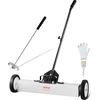 Image de VEVOR Balayeuse magnétique à roues de 24 pouces, capacité de 50 lbs, avec outil de ramassage magnétique extensible, poignée ajustable, balayeuse de ramassage magnétique pour ramasser les clous et les vis,