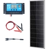 Image de VEVOR Kit de panneaux solaires 100W Panneau solaire monocristallin 12V plus régulateur de charge 8,33A Taux de conversion du système solaire de 23% Compatible avec les batteries AGM, GEL, FLD, LI Idéal pour les camping-cars Yachts Maison