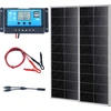 Image de VEVOR Panneau solaire 200W Kit de 2 panneaux solaires monocristallins 12V plus régulateur de charge 16,66A Taux de conversion du système solaire de 23% Compatible avec les batteries AGM, GEL, FLD, LI Idéal pour les camping-cars Yachts Zuh