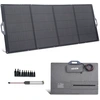 Image de Vevor Panneau Solaire Portable 400 W Chargeur Solaire Pliable Monocristallin Pour Stations Dealimentation, Camping, Randonnee, Haut Rendement 24 %, Avec Sortie Mc4, Adaptateur Cc 10 En 1, Etanche Ip67