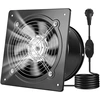 Image de Vevor Ventilateur Extraction Mural 20,3 Cm Ventilateur Extracteur 980 M³/h Extracteur Deair Pour Grenier, Garage, Sous-sol, Atelier, Cuisine, Faible Consommation 48 W, Avec Variateur De Vitesse, Noir