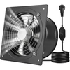 Image de Vevor Ventilateur Extraction Mural 25,4 Cm Ventilateur Extracteur 1678 M³/h Extracteur Deair Pour Grenier, Garage, Sous-sol, Atelier, Cuisine, Faible Consommation 50 W, Avec Variateur De Vitesse, Noir