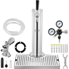 Image de VEVOR Kit de tour de gerbeur, kit de conversion de bière à robinet unique, tour de bière à fût en acier inoxydable avec double mesureur W21.8-régulateur et raccord de fût A-System, égouttoir à bière pour les fêtes à domicile