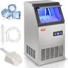 Image de Machine à glaçons commerciale VEVOR Machine à glaçons 45 kg / 24 h, Machine à glaçons à cubes légère 12,5 kg Capacité de stockage de glace 45 pcs. Machine à glaçons en acier inoxydable avec filtre à eau et pelle à glace