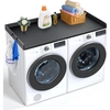 Image de Banc pour lave-linge/sèche-linge VEVOR, 1370 x 700 x 69 mm, couverture de machine à laver étanche en bois avec tapis antidérapant pour ranger le linge, noir