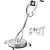 Image de Vevor Nettoyeur De Surface Pour Nettoyeur Haute Pression 558 Mm, Accessoire Nettoyeur Sol En Acier Inox Sur Roues, 310 Bar Max. Connecteur 0,95 Cm 2 Buses Pulverisation Double Poignee Pour Beton Patio