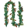 Image de Vevor Guirlande De Noël, 2,7 M, Guirlande De Pin Artificiel Lumineuse, Decoration De Noël Verte, Avec Baies Rouges, Pommes De Pin, Pour Manteau De Cheminees, Cheminees, A Suspendre, A Poser, Couronnes