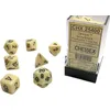 Image de Chessex opaque Poly 7 cubes Set : Ivoire / Noir