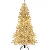 Image de Sapin de Noël artificiel de 210 cm, floqué de neige, 350 LED