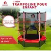 Image de Costway - Trampoline De Jardin Enfant 140cm De Diamètre Avec Filet De Sécurité Rouge Trampoline Juvénile Charge Max. 50kg Pour 3-6ans