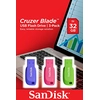 Image de SanDisk Cruzer Blade 3x 32GB lecteur USB flash 32 Go USB Type-A 2.0 Bleu, Vert, Rose - Neuf