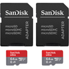 Image de SanDisk Ultra microSDXC 64GB 140MB/s - 2 Pack, Extended Capacity SD (MicroSDHC) | SDSQUAB-064G-GN6MT