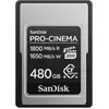 Image de SanDisk PRO-CINEMA Carte CFexpress Type A - 480Go, 480Go, CFexpress Type A, 1800 Mo/s, 1650 Mo/s, résistant aux chutes, à la poussière, à l'eau, noir, métallique