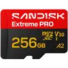 Image de SanDisk Extreme PRO microSD UHS-I, 256 Go, MicroSDHC, UHS-I, 250 Mo/s, 170 Mo/s, Classe 3 (U3)